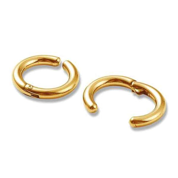 Gold Hoop Earring - Shimmering Anti Tarnish Stud Daily Fashion Gift