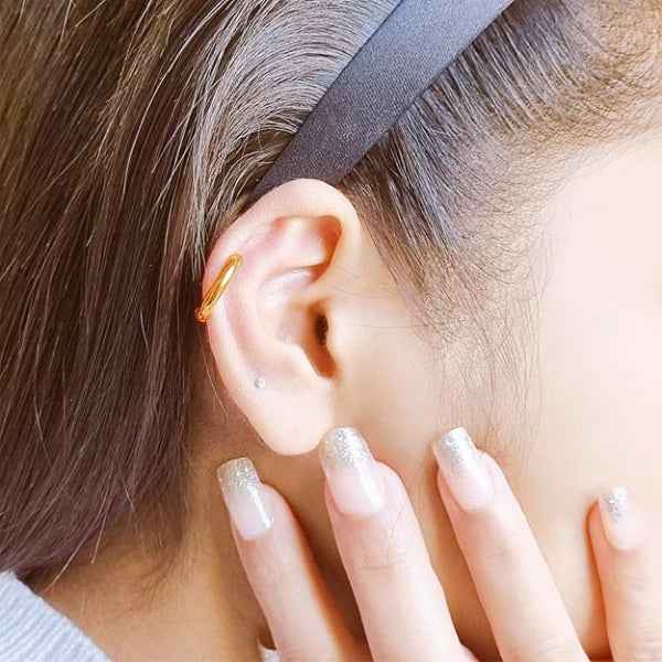 Gold Hoop Earring - Shimmering Anti Tarnish Stud Daily Fashion Gift