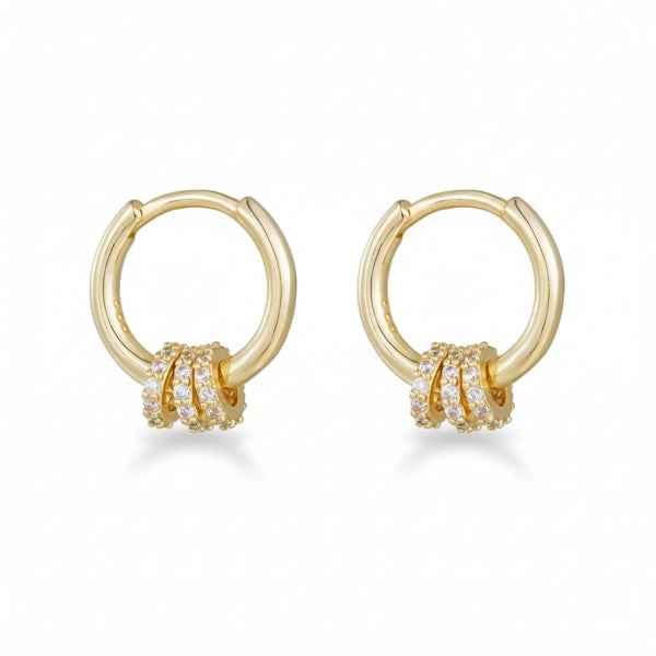 Gold Huggie Hoops: Dainty Crystal Charm Earrings for Everyday Luxury