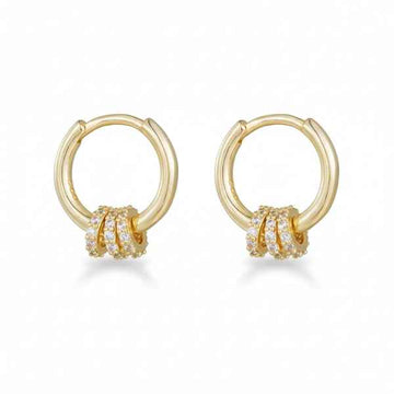 Gold Huggie Hoops: Dainty Crystal Charm Earrings for Everyday Luxury