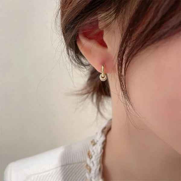 Gold Huggie Hoops: Dainty Crystal Charm Earrings for Everyday Luxury
