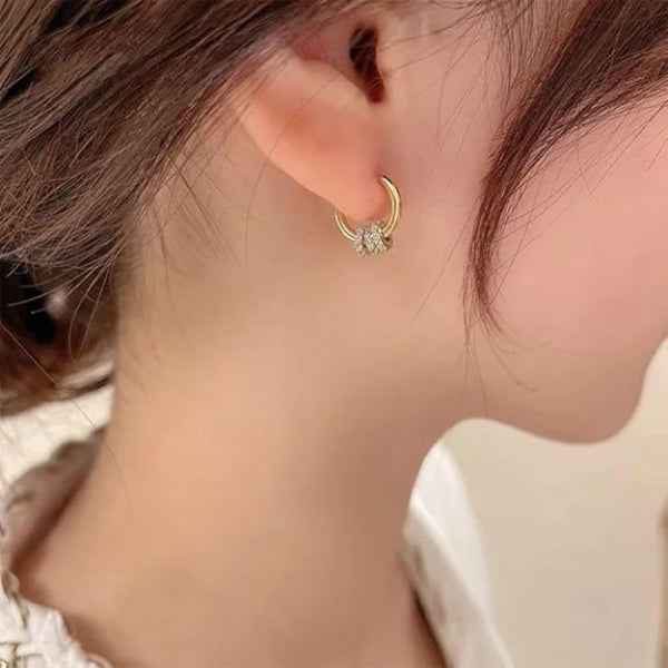 Gold Huggie Hoops: Dainty Crystal Charm Earrings for Everyday Luxury