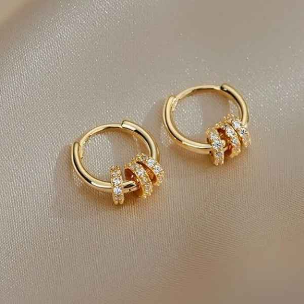 Gold Huggie Hoops: Dainty Crystal Charm Earrings for Everyday Luxury