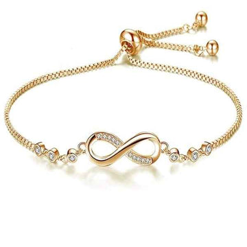 Chic Gold Infinity Charm Bracelet | Radiant Cubic Zirconia Jewelry
