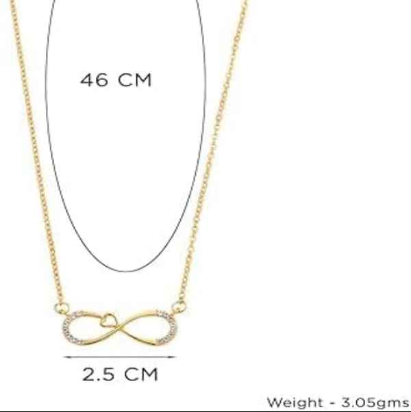 Dainty Gold Infinity Necklace with Sparkling Heart Pendant