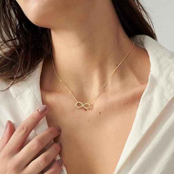 Dainty Gold Infinity Necklace | Symbol of Eternal Love | Fine Jewelry