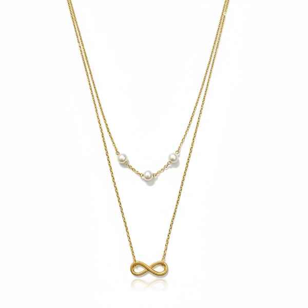 Gold Infinity Necklace: Pearl Infinity Pendant for Timeless Style