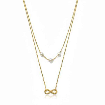 Gold Infinity Necklace: Pearl Infinity Pendant for Timeless Style