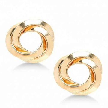 Chunky Gold Knotted Stud Earrings | Minimalist Knot Jewelry
