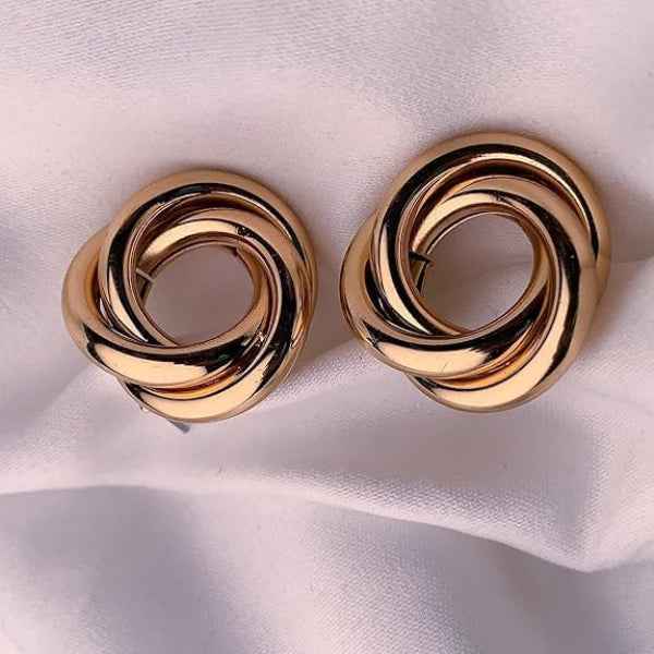 Chunky Gold Knotted Stud Earrings | Minimalist Knot Jewelry