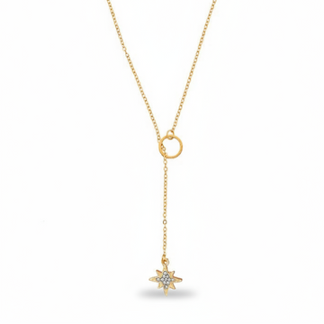 Dainty Gold Lariat Star Pendant Necklace | Timeless Celestial Jewelry