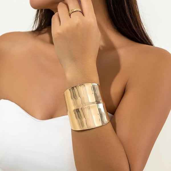 Modern Gold Lattice Cuff Bracelet | Chic Intertwined Statement Bangle