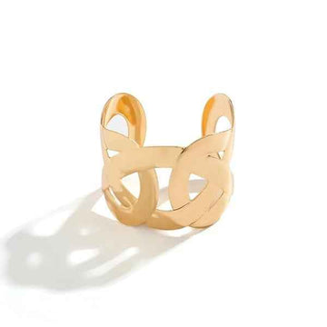 Modern Gold Lattice Cuff Bracelet | Chic Open-Weave Statement Bangle