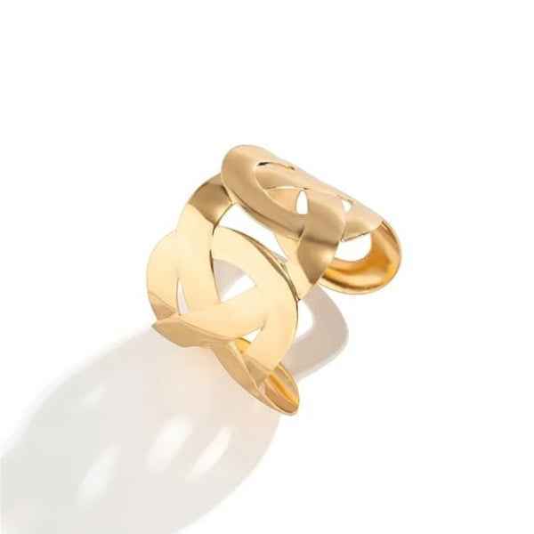 Modern Gold Lattice Cuff Bracelet | Chic Open-Weave Statement Bangle