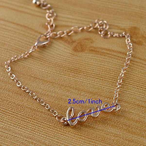 Gold Love Anklet for Women – Dainty Chain Beach Jewelry Gift