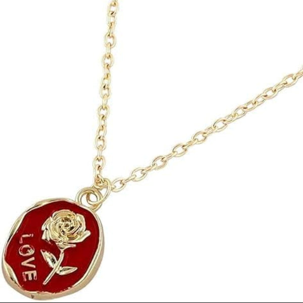 Gold Love Rose Pendant Necklace | Dainty & Romantic Charm - LA Miraya