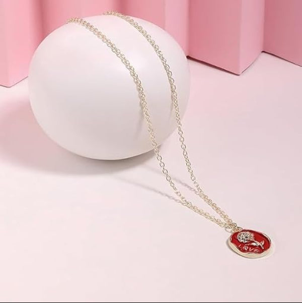 Gold Love Rose Pendant Necklace | Dainty & Romantic Charm - LA Miraya