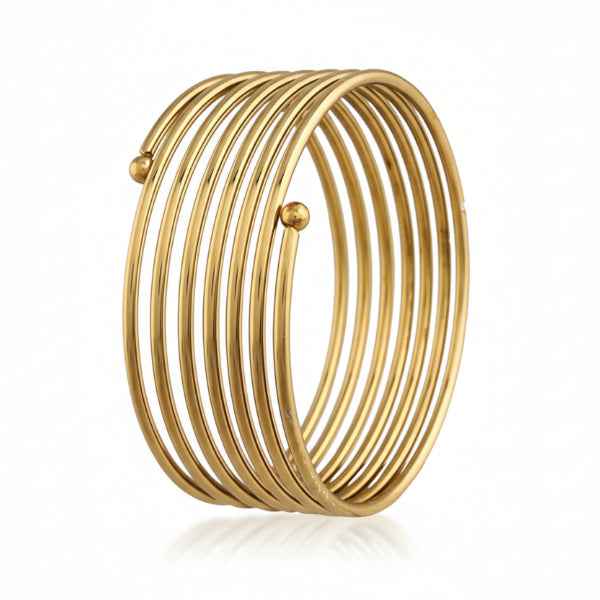 Gold Multi-Strand Bangle: Dainty Layered Stackable Bracelet for Women