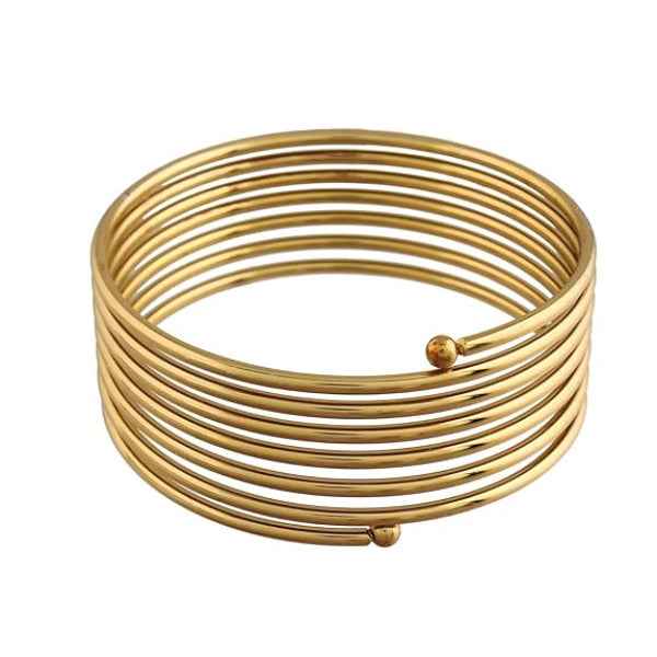 Gold Multi-Strand Bangle: Dainty Layered Stackable Bracelet for Women