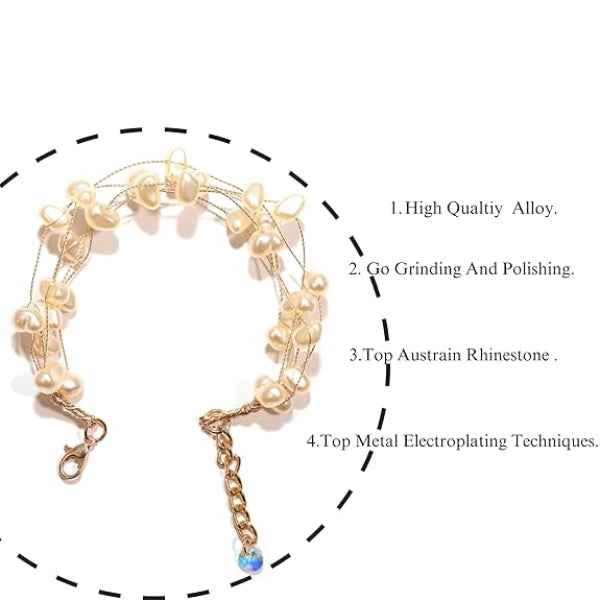 Stunning Gold Multi-Strand Floating Pearl Bracelet | Chic Jewelry