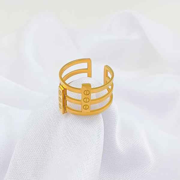 Gold Multi-Strand Ring - Shimmering Open Band Stylish Statement Ring