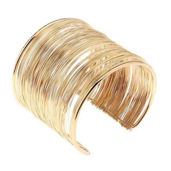 Bold Gold Multi-Wire Cuff Bracelet | Chic Stacked Statement Bangle