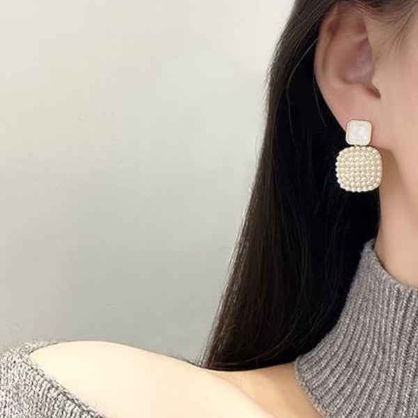 Chic Pearl Dangle Statement Earrings | Bold Beaded Drop Jewelry