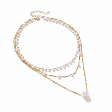 Chic Gold Plated Pearl Layered Choker | Sophisticated Multi-Strand Necklace