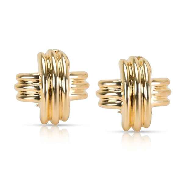 Gold Ribbed Knot Earrings | Bold Textured Statement Studs for Her