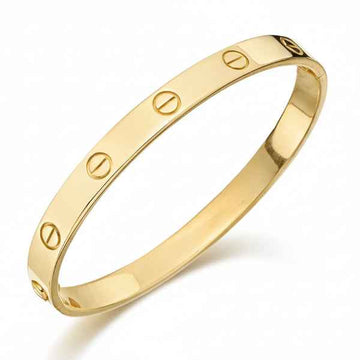Modern Gold Screw Bangle Bracelet | Iconic Polished Cuff Jewelry