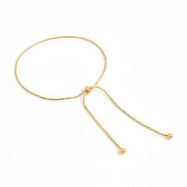 Gold Slider Anklet - Adjustable Jewelry & Dainty Chain for Women