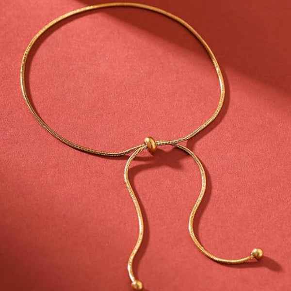 Gold Slider Anklet - Adjustable Jewelry & Dainty Chain for Women