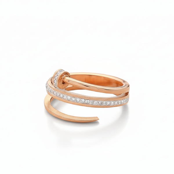 14K Gold Plated Band Ring | Unique Stackable Statement Ring for Women