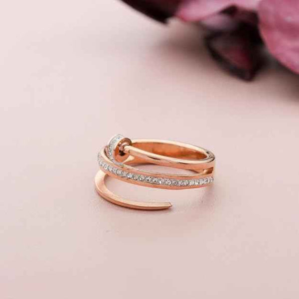 18K Gold Band Ring | Unique Stackable Statement Ring for Women