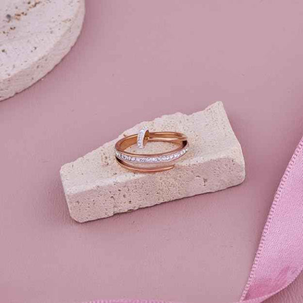 18K Gold Band Ring | Unique Stackable Statement Ring for Women