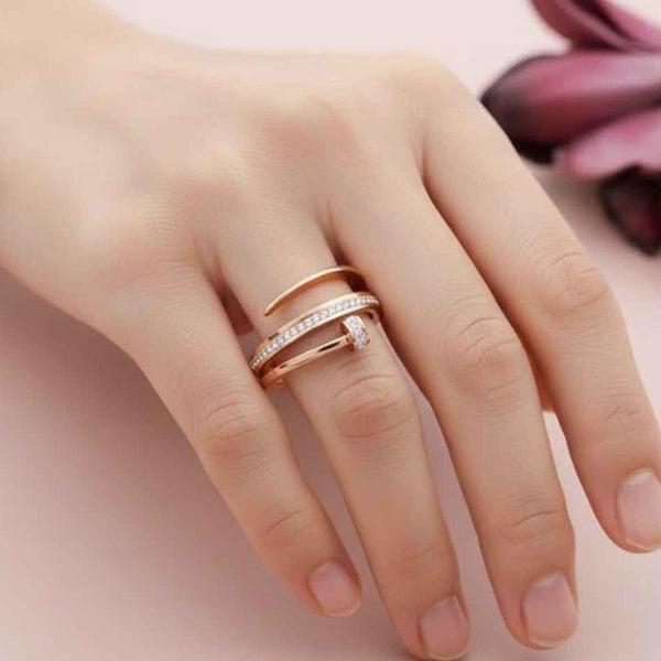 18K Gold Band Ring | Unique Stackable Statement Ring for Women