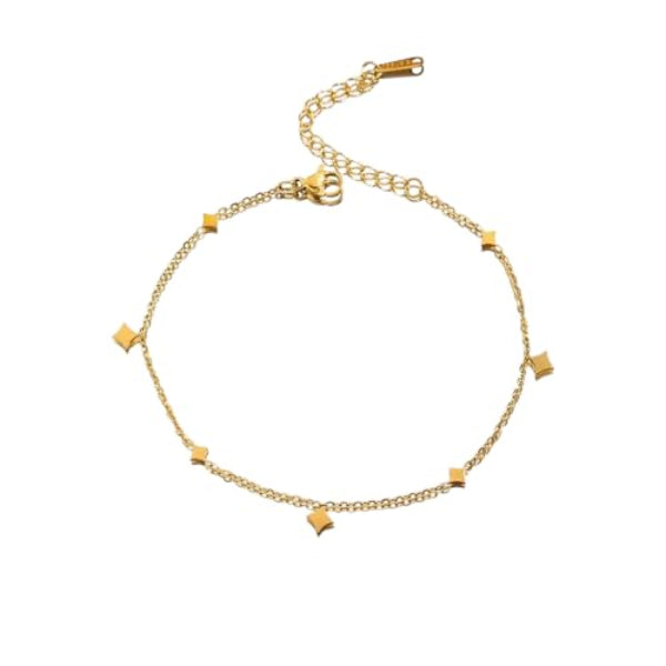 Gold Plated Star Anklet - Sparkling Dainty star Shape Charm Foot Jewelry