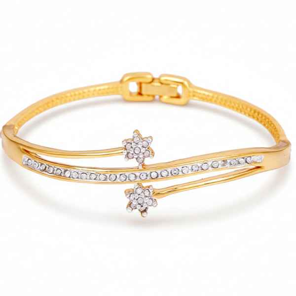 Gold Star Bangle - Luxury Crystal Cuff & Sparkly Celestial Jewelry