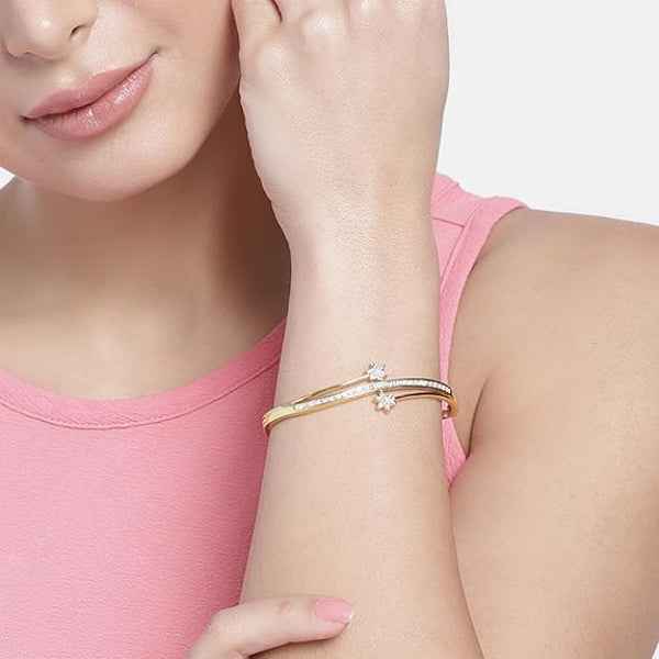 Gold Star Bangle - Luxury Crystal Cuff & Sparkly Celestial Jewelry