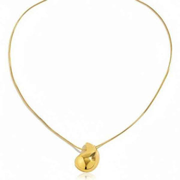 Chic Gold Teardrop Pendant Necklace | Timeless Liquid Metal Look