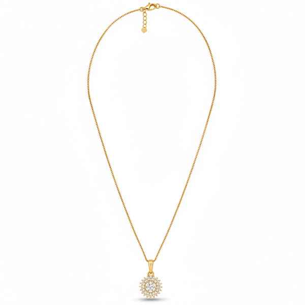 Luxurious Gold Tone Camellia Flower & Oversized Pearl Drop Earrings