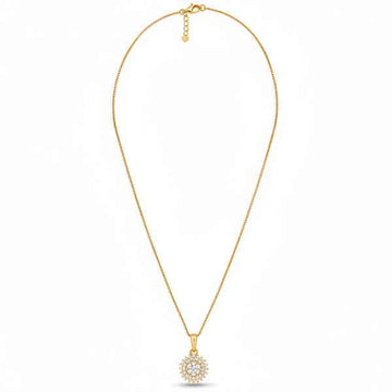 Luxurious Gold Tone Camellia Flower & Oversized Pearl Drop Earrings