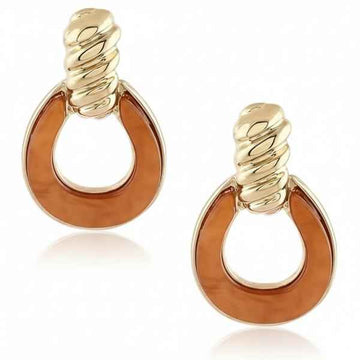 Gold-Tone Tortoiseshell Drop Earrings | Classic Stud Dangle Style