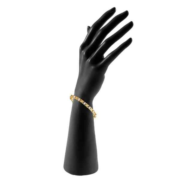 Refined Gold X Link Crystal Bracelet | Chic Tennis Style Jewelry