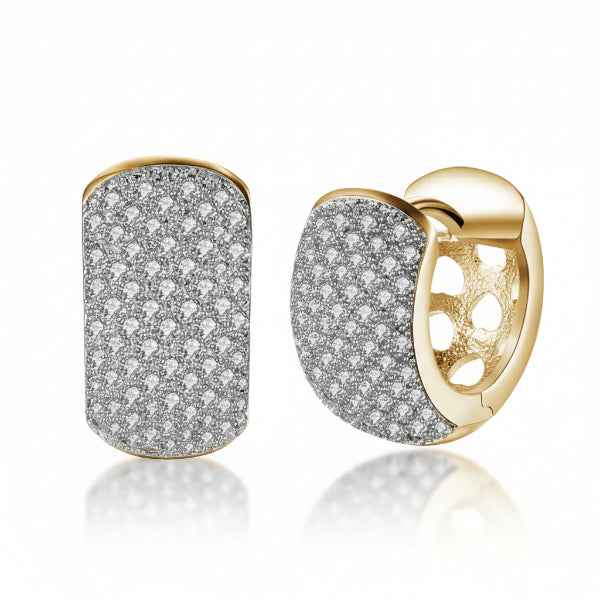 Gold Plated Crystal Huggie Earrings | Stylish Daily Wear Jewelry