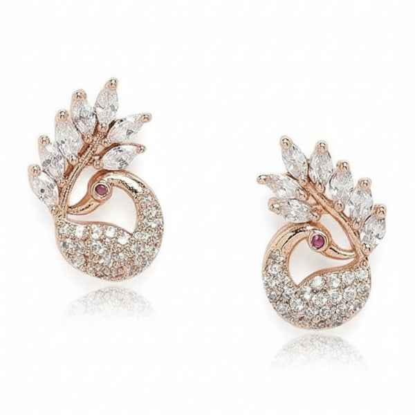 14k Gold Plated Stud Earrings | Stylish Daily Wear Jewelry Gift