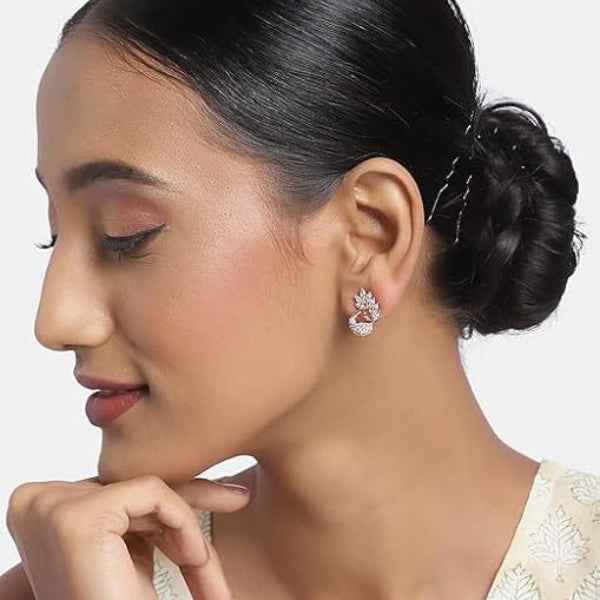 14k Gold Plated Stud Earrings | Stylish Daily Wear Jewelry Gift