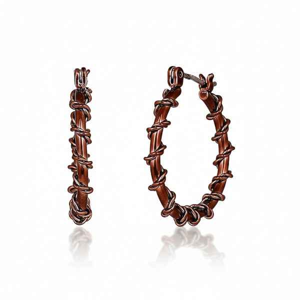 Gothic Black Plated Twisted Hoop Earrings | Bold Statement Jewelry