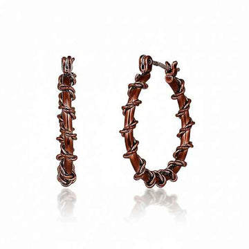 Gothic Black Plated Twisted Hoop Earrings | Bold Statement Jewelry