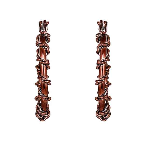 Gothic Black Plated Twisted Hoop Earrings | Bold Statement Jewelry